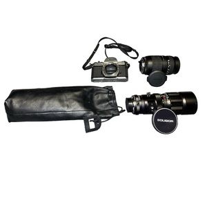 Pentax K1000 with quanta ray and soligor lenses